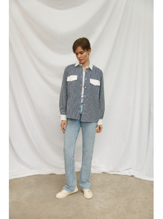 Сорочка oversize у смужку Сорочка oversize у смужку