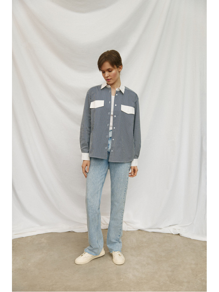 Сорочка oversize у смужку