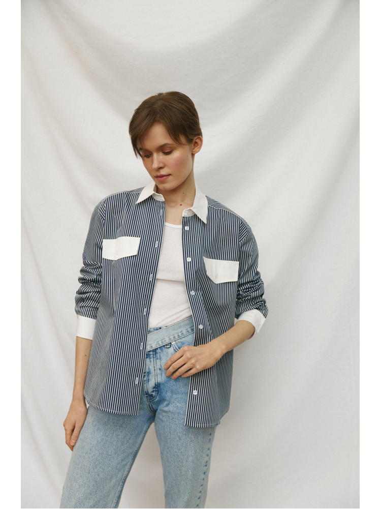 Сорочка oversize у смужку